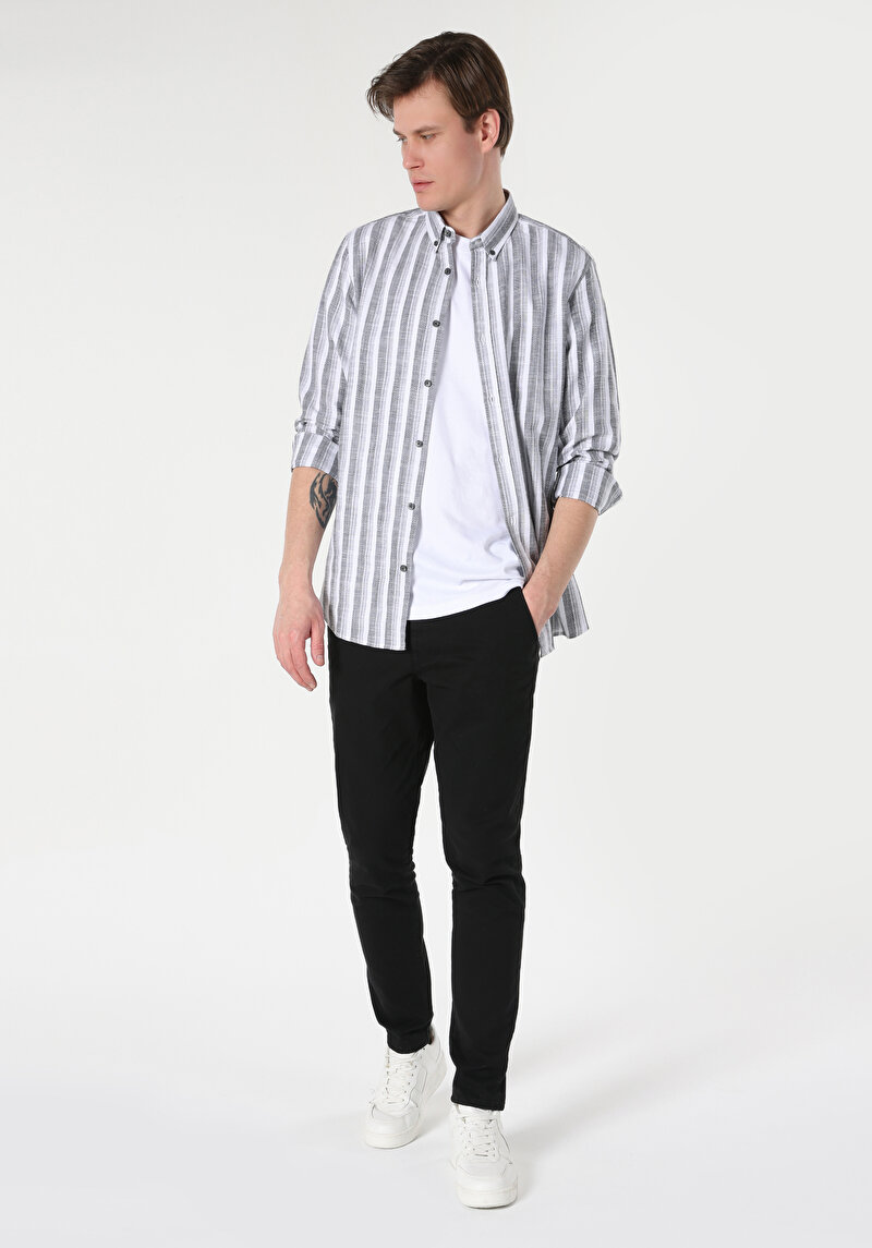 Показати інформацію про Сорочка З Довгим Рукавом Чоловіча Сіра  Cl1063194