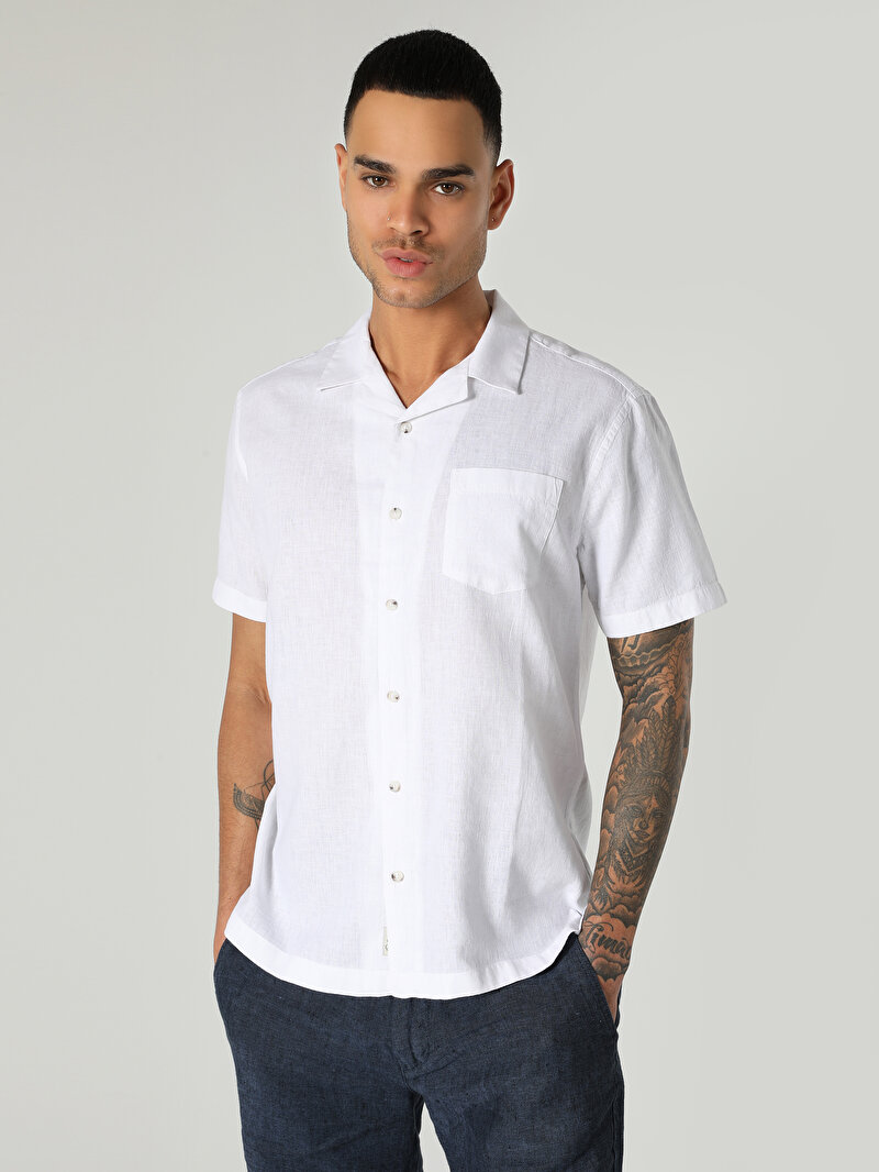 Показати інформацію про Сорочка З Коротким Рукавом Чоловіча Біла  Cl1063689