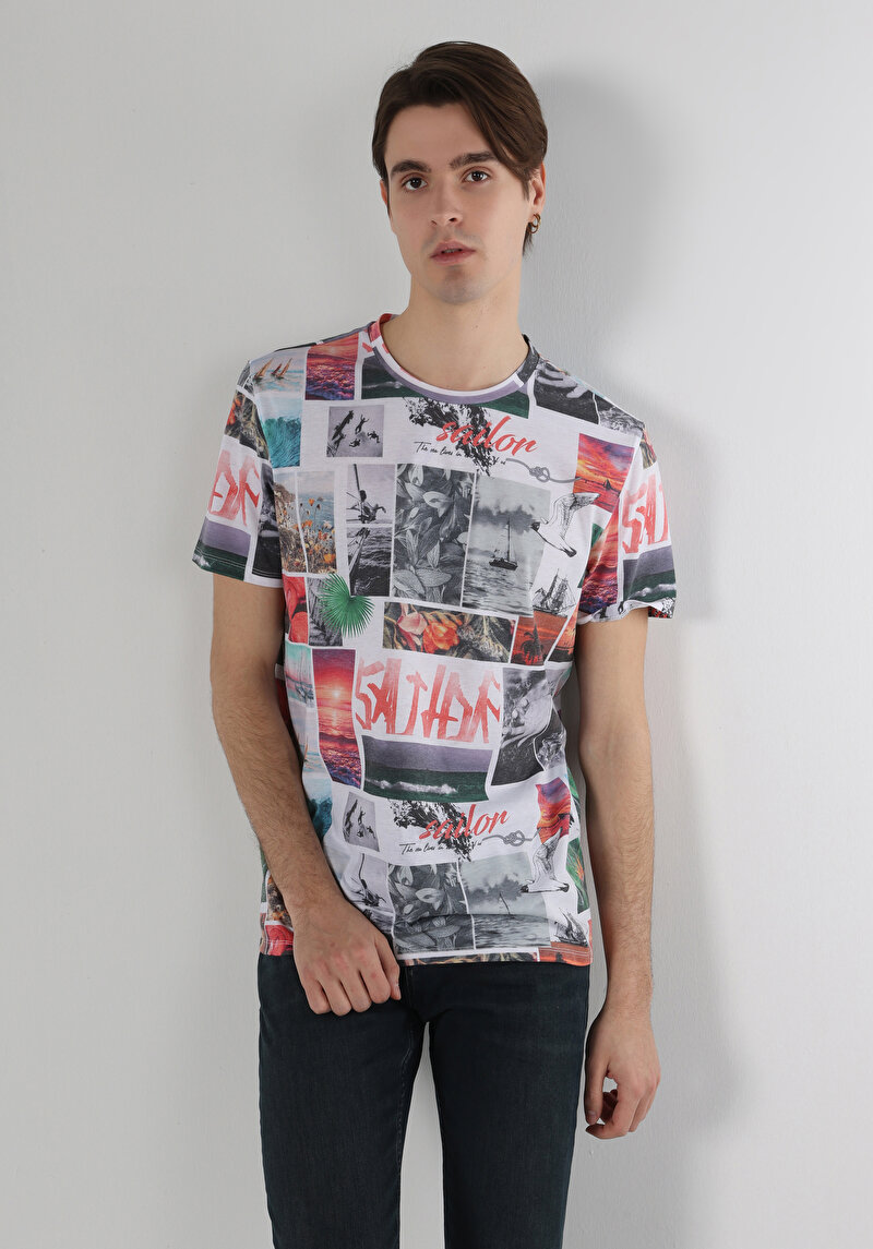 Показати інформацію про Футболка З Коротким Рукавом Чоловіча Мультіколор  Cl1063115