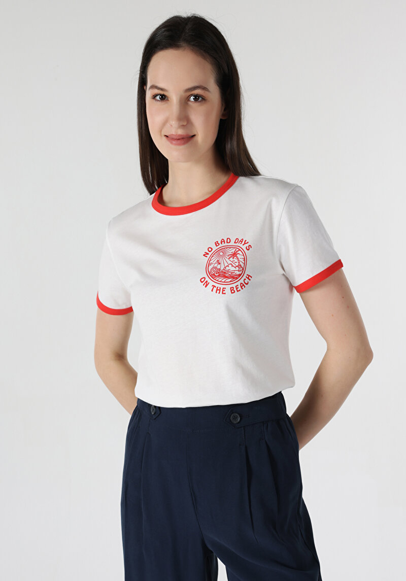 Показати інформацію про Футболка З Коротким Рукавом Жіноча Біла  Cl1063300