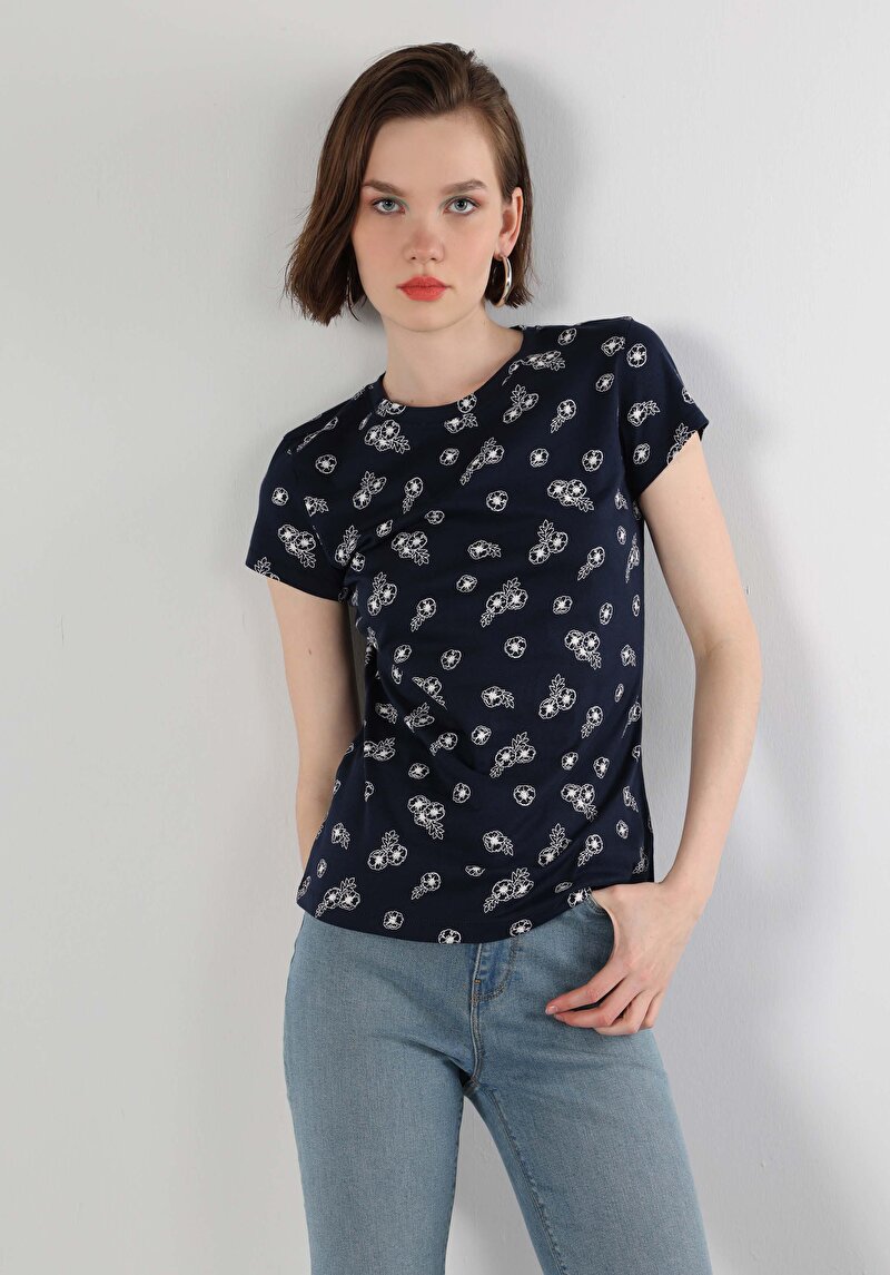 Зображення Футболка З Коротким Рукавом Жіноча Синя  Cl1063446