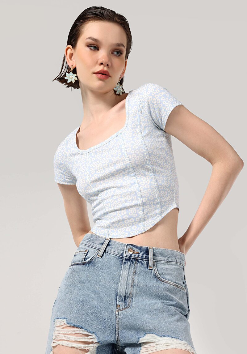 Зображення Футболка З Коротким Рукавом Жіноча Блакитна  Cl1064286