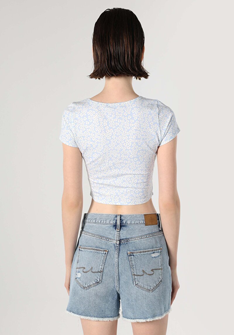 Показати інформацію про Футболка З Коротким Рукавом Жіноча Блакитна  Cl1064286