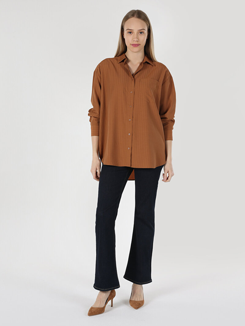 Зображення Сорочка З Довгим Рукавом Жіноча Помаранчева Cl1063168