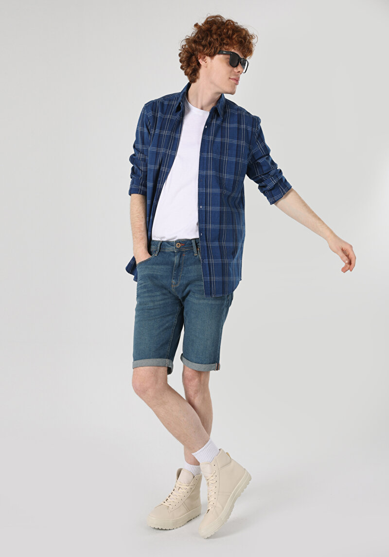 Показати інформацію про Сорочка З Довгим Рукавом Чоловіча Блакитна  Cl1059754