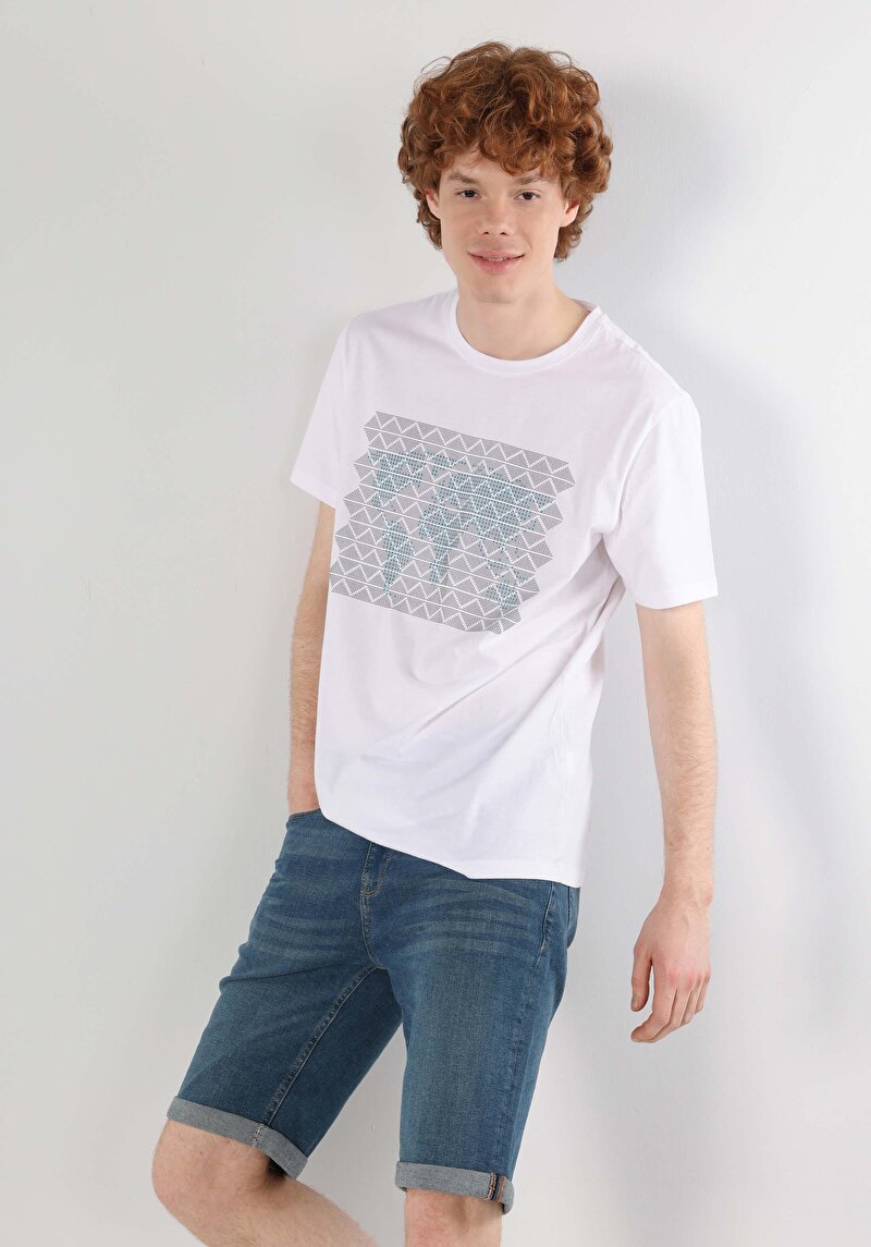 Зображення Футболка З Коротким Рукавом Чоловіча Біла  Cl1064352