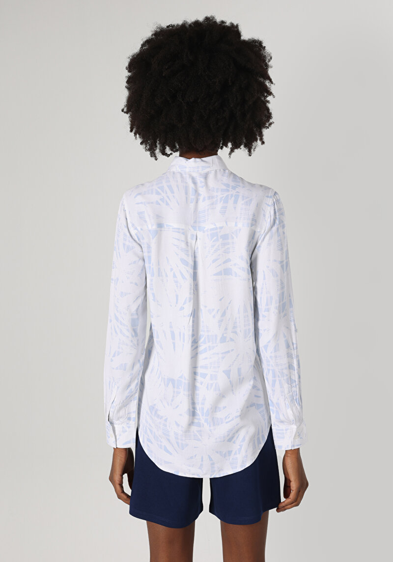 Показати інформацію про Сорочка З Довгим Рукавом Жіноча Блакитна  Cl1063166