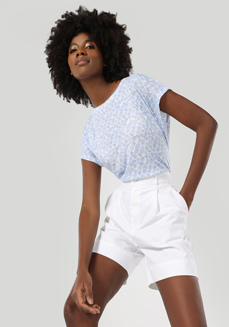 Показати інформацію про Футболка З Коротким Рукавом Жіноча Блакитна  Cl1063261