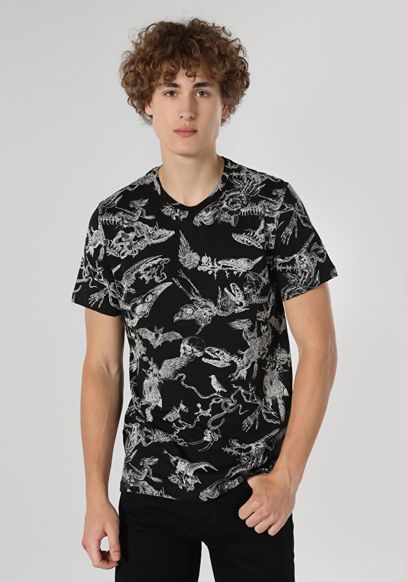 Показати інформацію про Футболка З Коротким Рукавом Чоловіча Чорна  Cl1061147