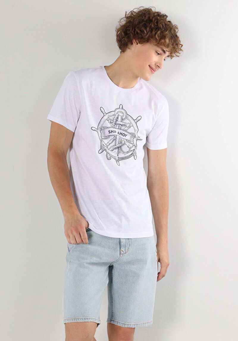 Зображення Футболка З Коротким Рукавом Чоловіча Біла  Cl1062489