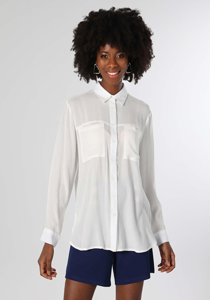 Показати інформацію про Сорочка З Довгим Рукавом Жіноча Біла  Cl1063858