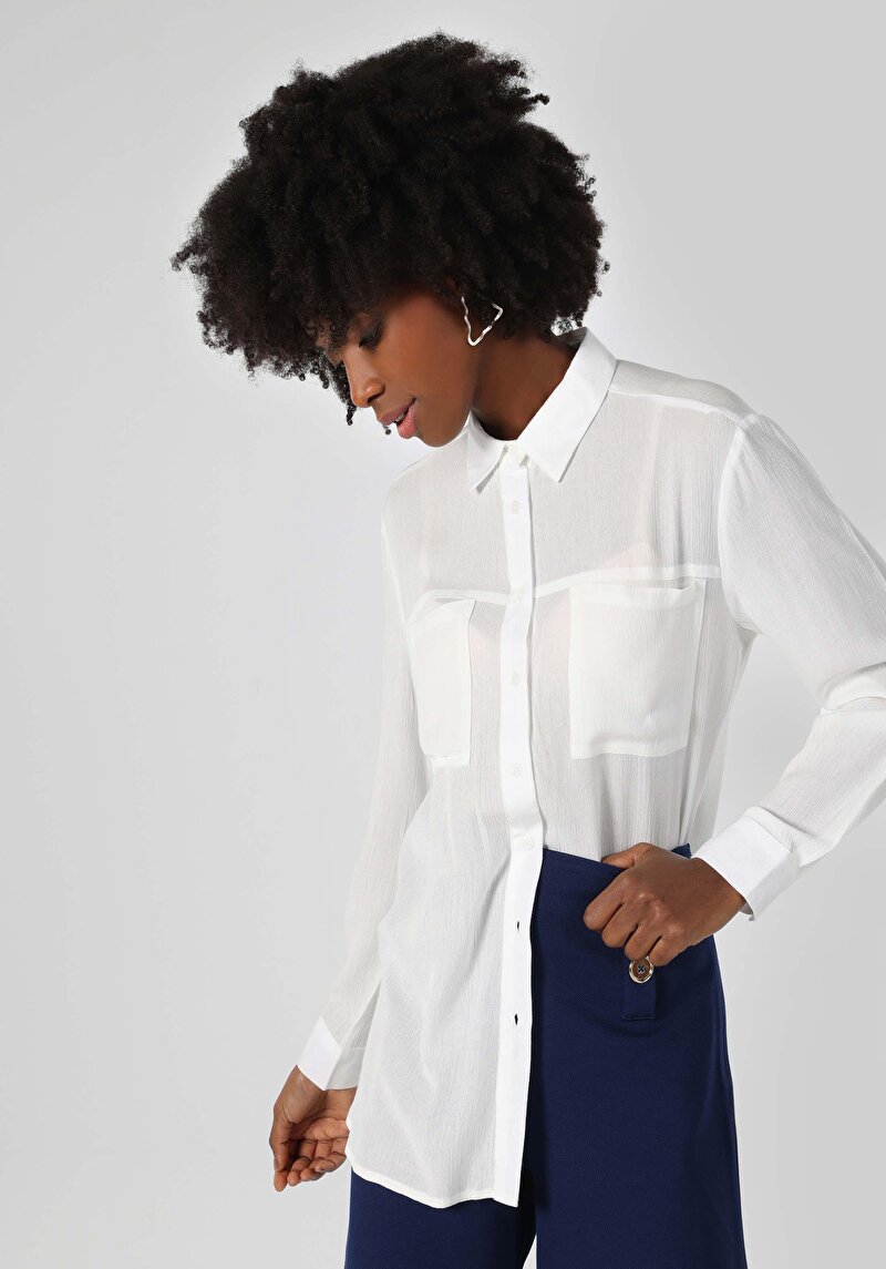 Показати інформацію про Сорочка З Довгим Рукавом Жіноча Біла  Cl1063858