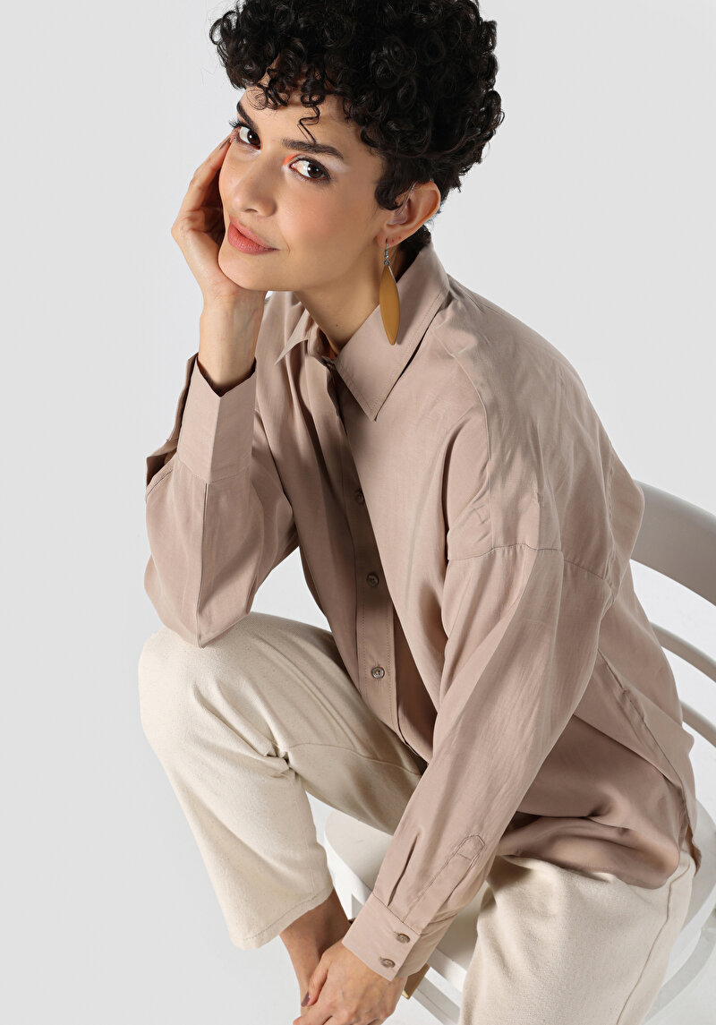 Зображення Сорочка З Довгим Рукавом Жіноча Бежева  Cl1062107