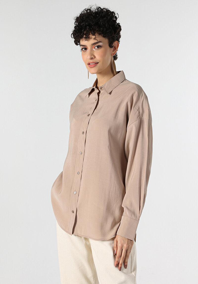 Показати інформацію про Сорочка З Довгим Рукавом Жіноча Бежева  Cl1062107