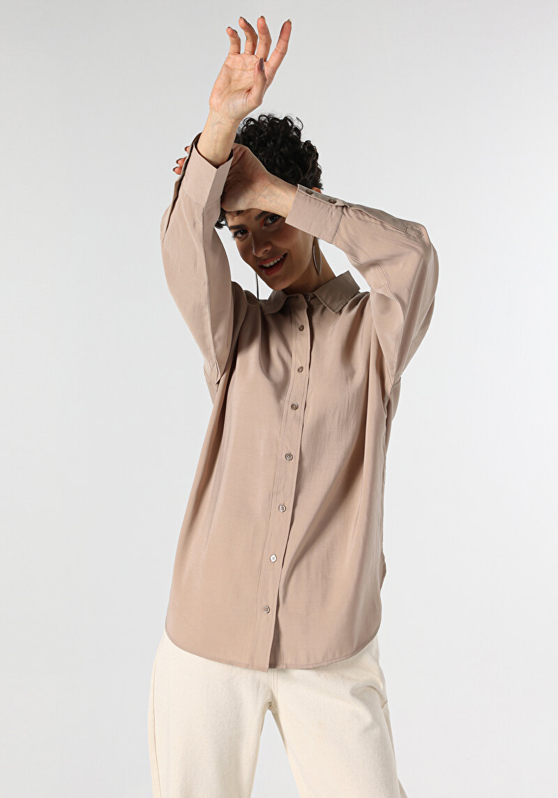 Показати інформацію про Сорочка З Довгим Рукавом Жіноча Бежева  Cl1062107