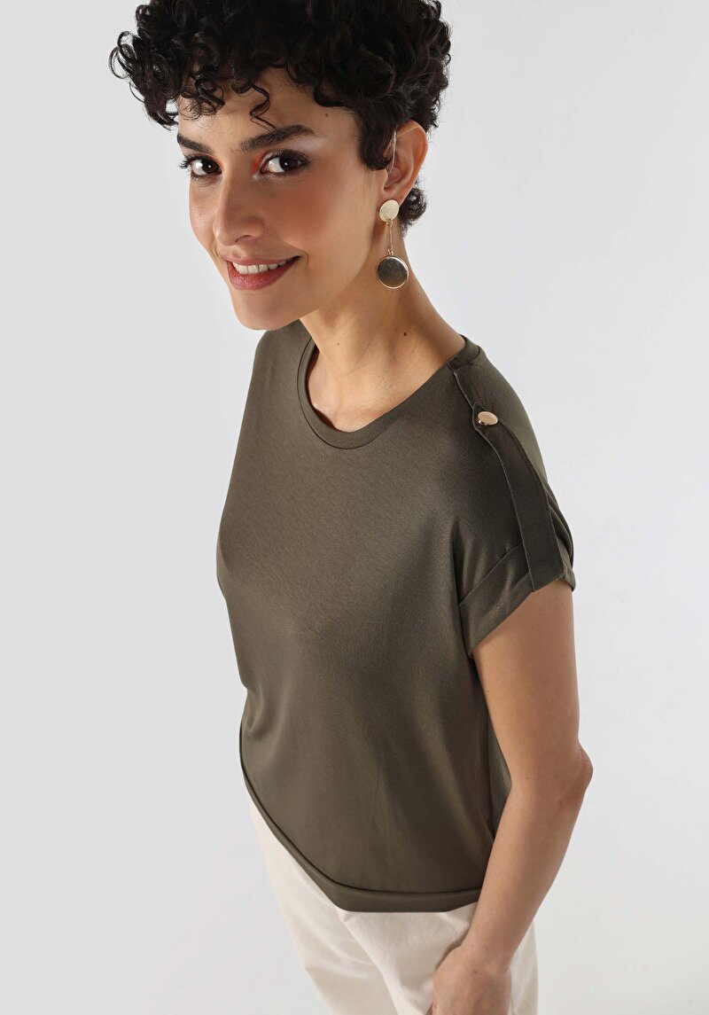 Показати інформацію про Футболка З Коротким Рукавом Жіноча Зелена  Cl1062522