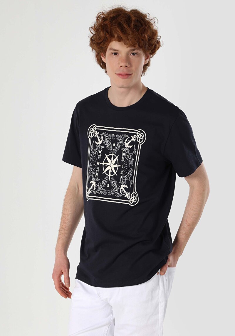 Показати інформацію про Футболка З Коротким Рукавом Чоловіча Синя  Cl1064347