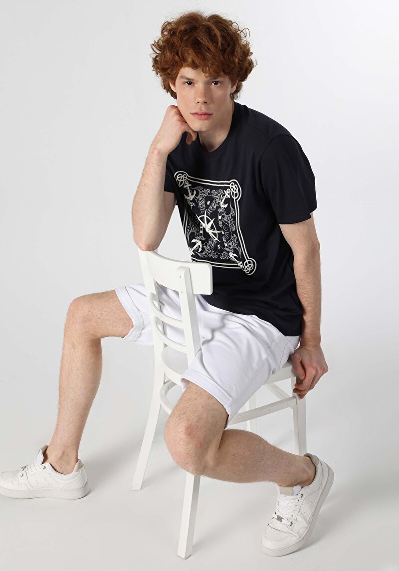 Показати інформацію про Футболка З Коротким Рукавом Чоловіча Синя  Cl1064347