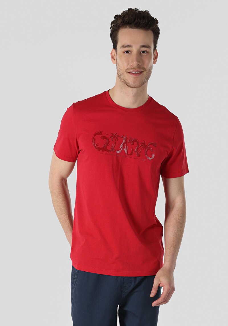 Показати інформацію про Футболка З Коротким Рукавом Чоловіча Червона  Cl1058133