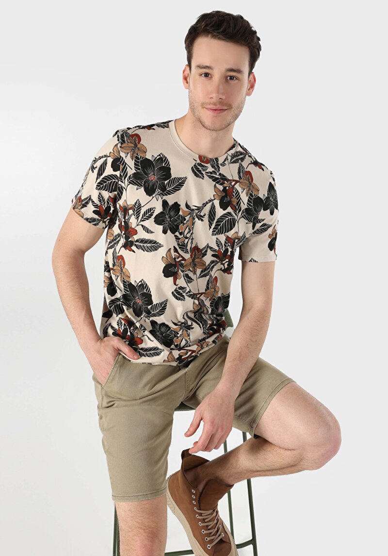 Зображення Футболка З Коротким Рукавом Чоловіча Бежева  Cl1064112