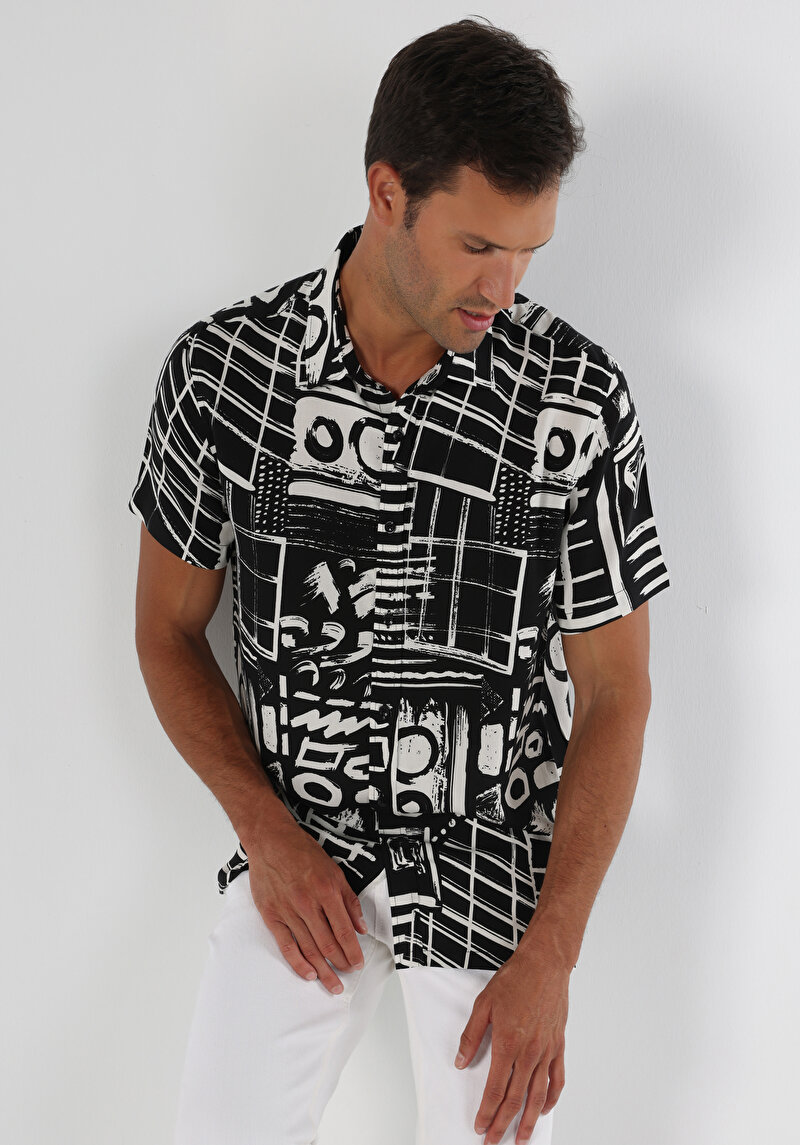 Зображення Сорочка З Коротким Рукавом Чоловіча Чорна  Cl1062817