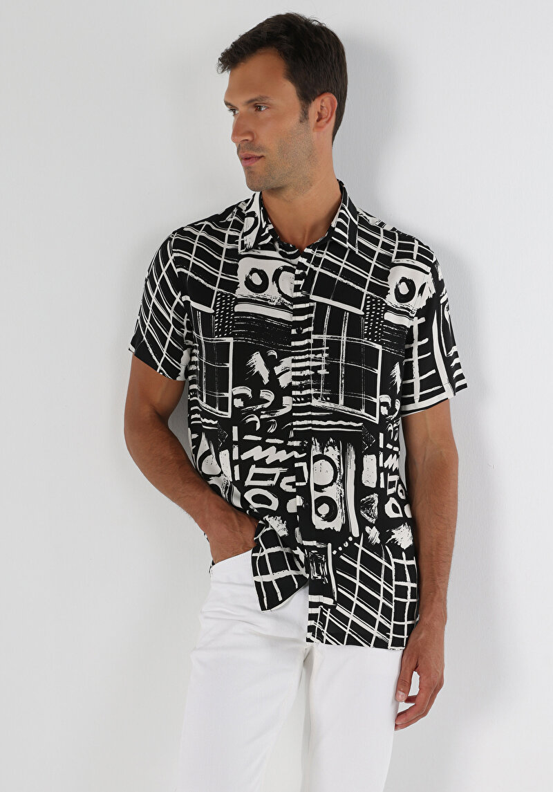 Зображення Сорочка З Коротким Рукавом Чоловіча Чорна Cl1062817