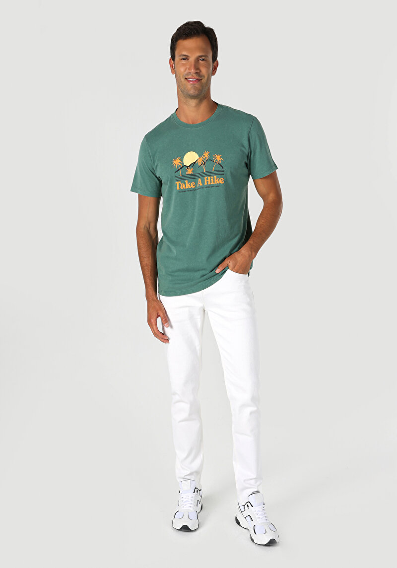 Показати інформацію про Футболка З Коротким Рукавом Чоловіча Зелена  Cl1061648