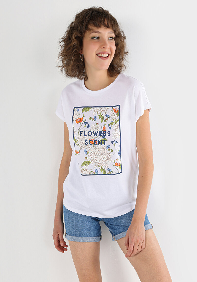 Показати інформацію про Футболка З Коротким Рукавом Жіноча Біла  Cl1063305