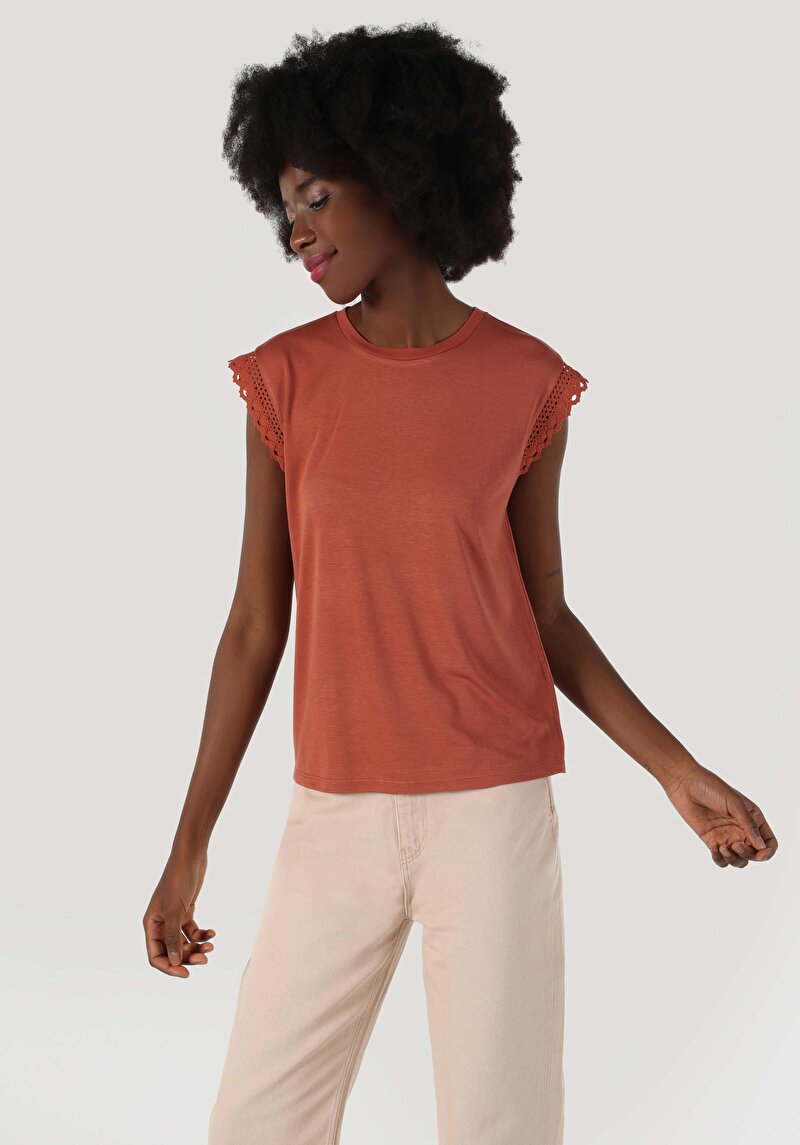 Зображення Футболка З Коротким Рукавом Жіноча Коричнева  Cl1064062