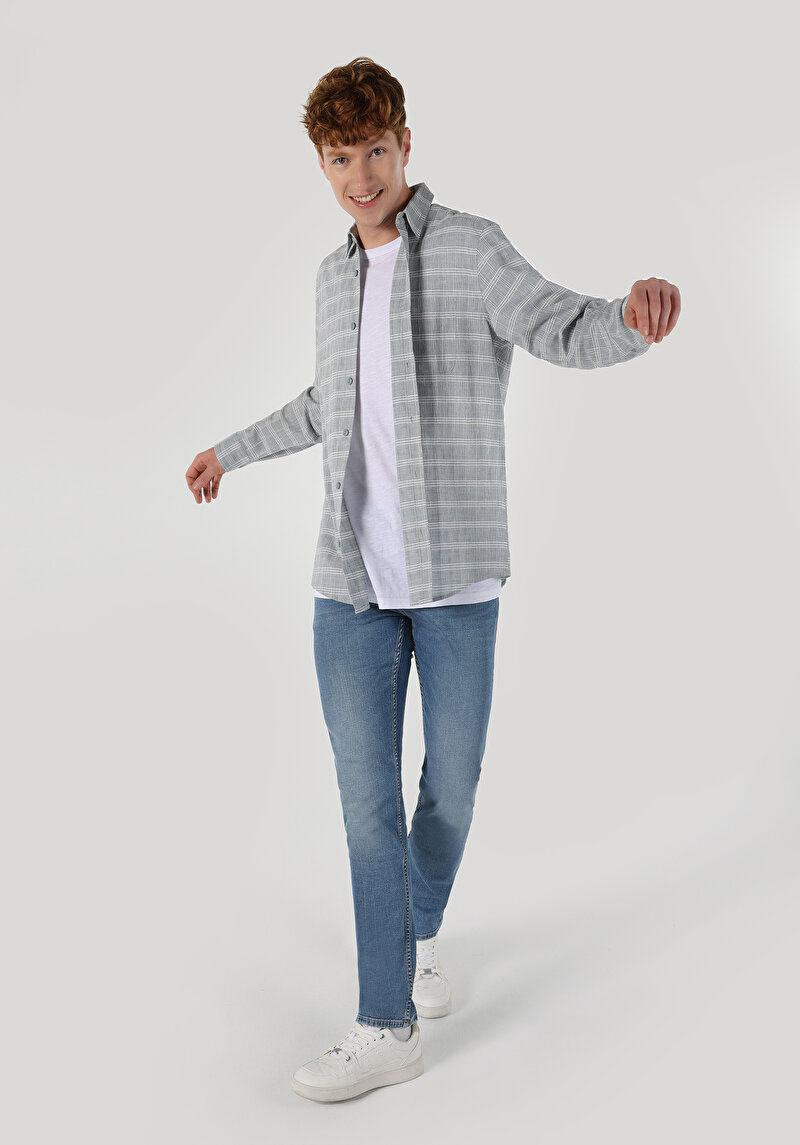 Зображення Сорочка З Довгим Рукавом Чоловіча Сіра  Cl1059609