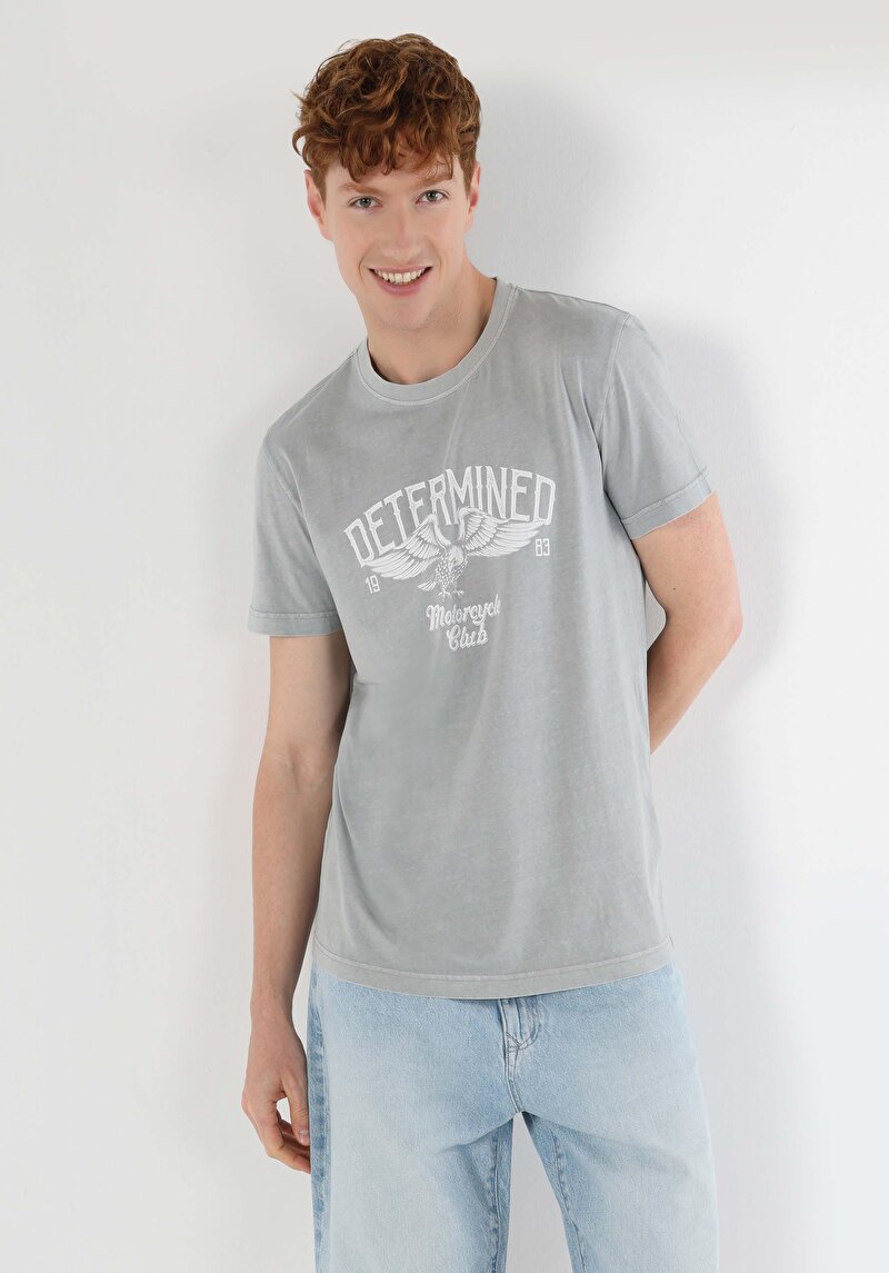 Зображення Футболка З Коротким Рукавом Чоловіча Сіра  Cl1063660