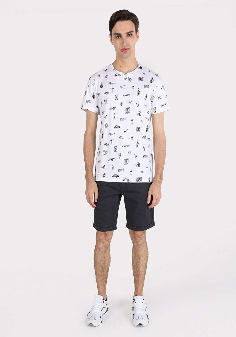 Показати інформацію про Футболка З Коротким Рукавом Чоловіча Біла  Cl1057944