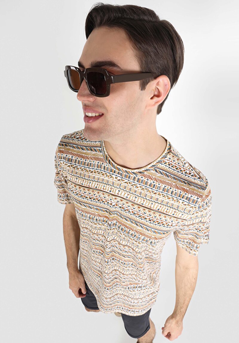 Зображення Футболка З Коротким Рукавом Чоловіча Бежева  Cl1062721