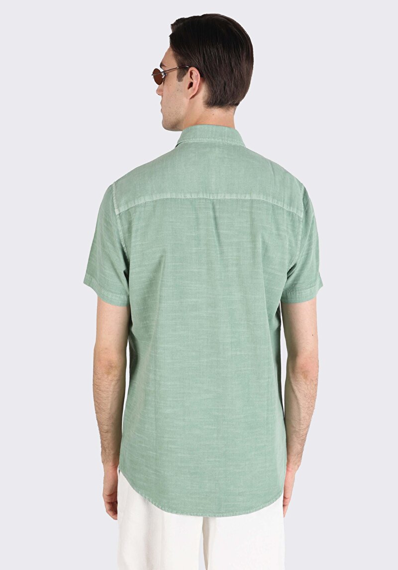 Показати інформацію про Сорочка З Коротким Рукавом Чоловіча Зелена  Cl1063641