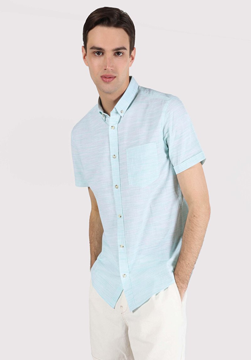 Зображення Сорочка З Коротким Рукавом Чоловіча Зелена Cl1064174