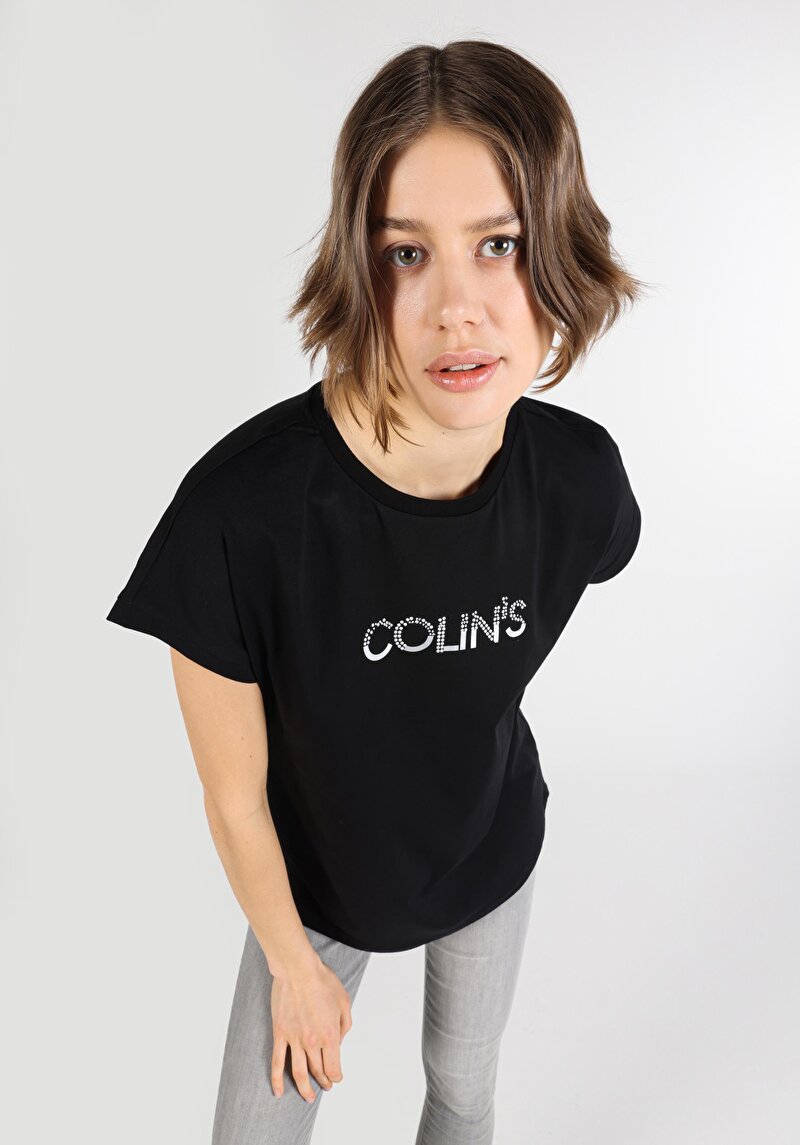 Показати інформацію про Футболка З Коротким Рукавом Жіноча Чорна  Cl1067165