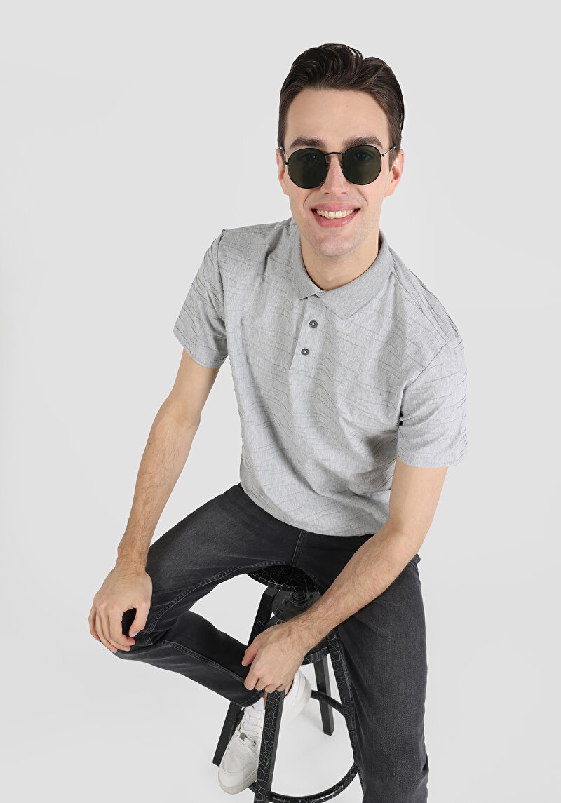 Показати інформацію про Поло З Коротким Рукавом Чоловіче Сіре  Cl1043613