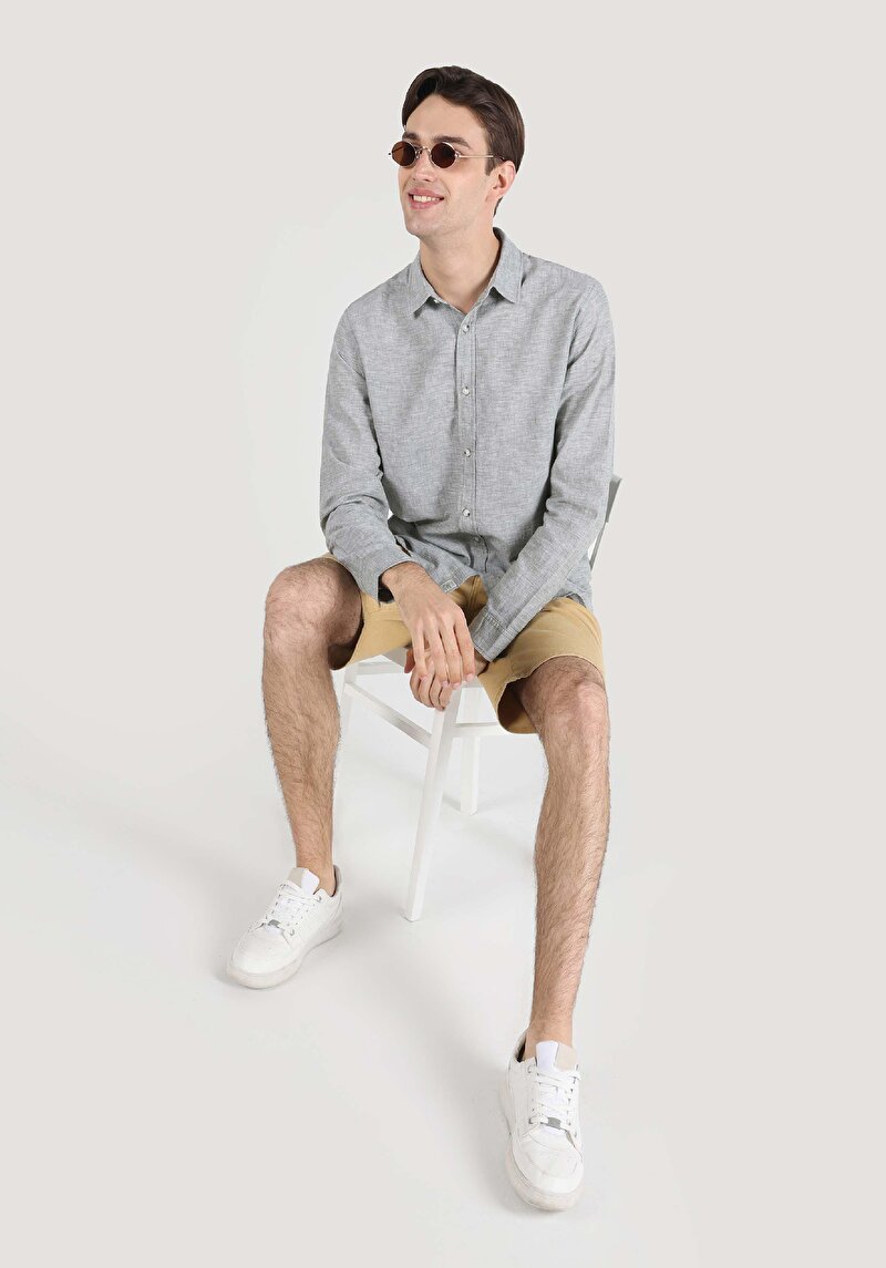 Показати інформацію про Сорочка З Довгим Рукавом Чоловіча Зелена  Cl1063686