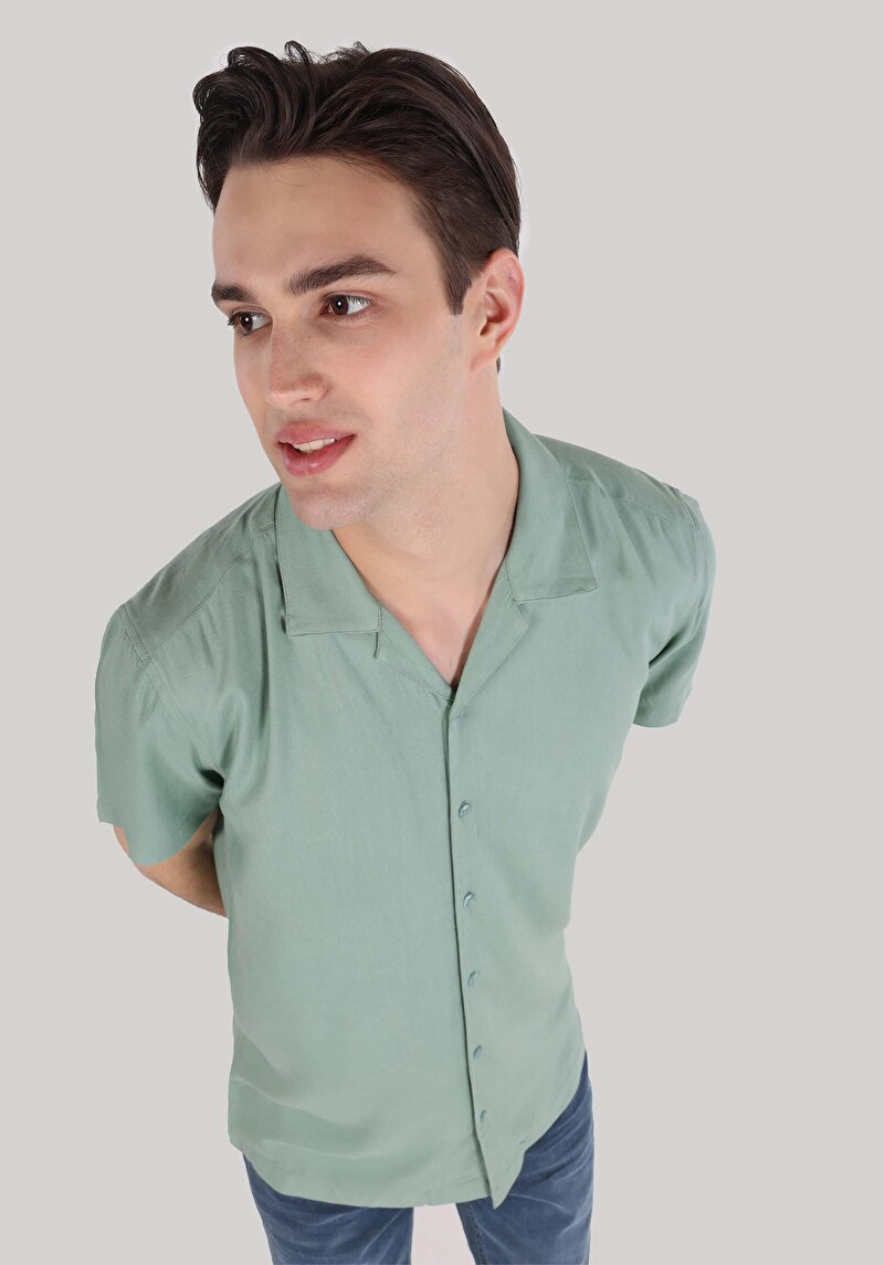 Зображення Сорочка З Коротким Рукавом Чоловіча Зелена Cl1064181