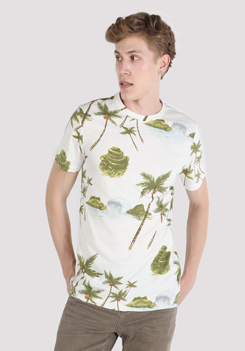 Зображення Футболка З Коротким Рукавом Чоловіча Бежева  Cl1062658