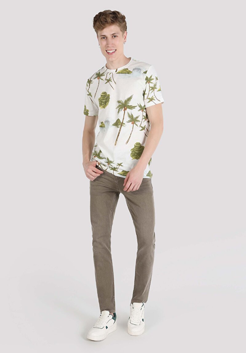 Показати інформацію про Футболка З Коротким Рукавом Чоловіча Бежева  Cl1062658