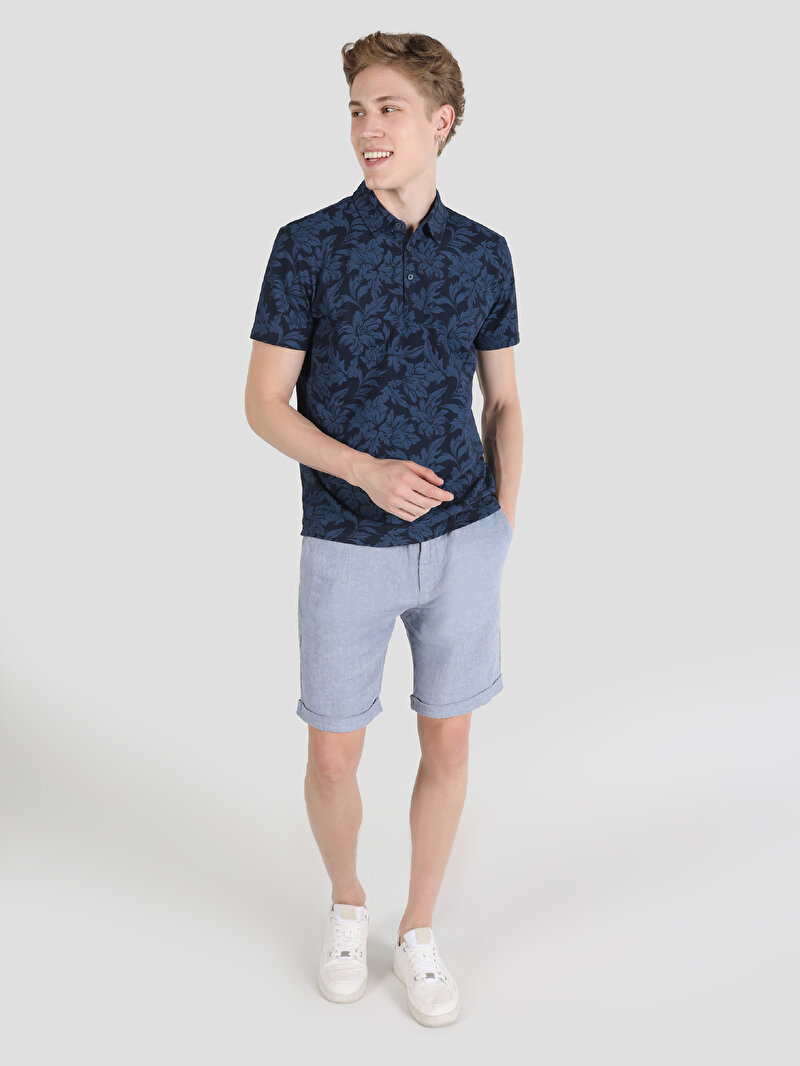 Показати інформацію про Поло З Коротким Рукавом Чоловіче Синє  Cl1063170