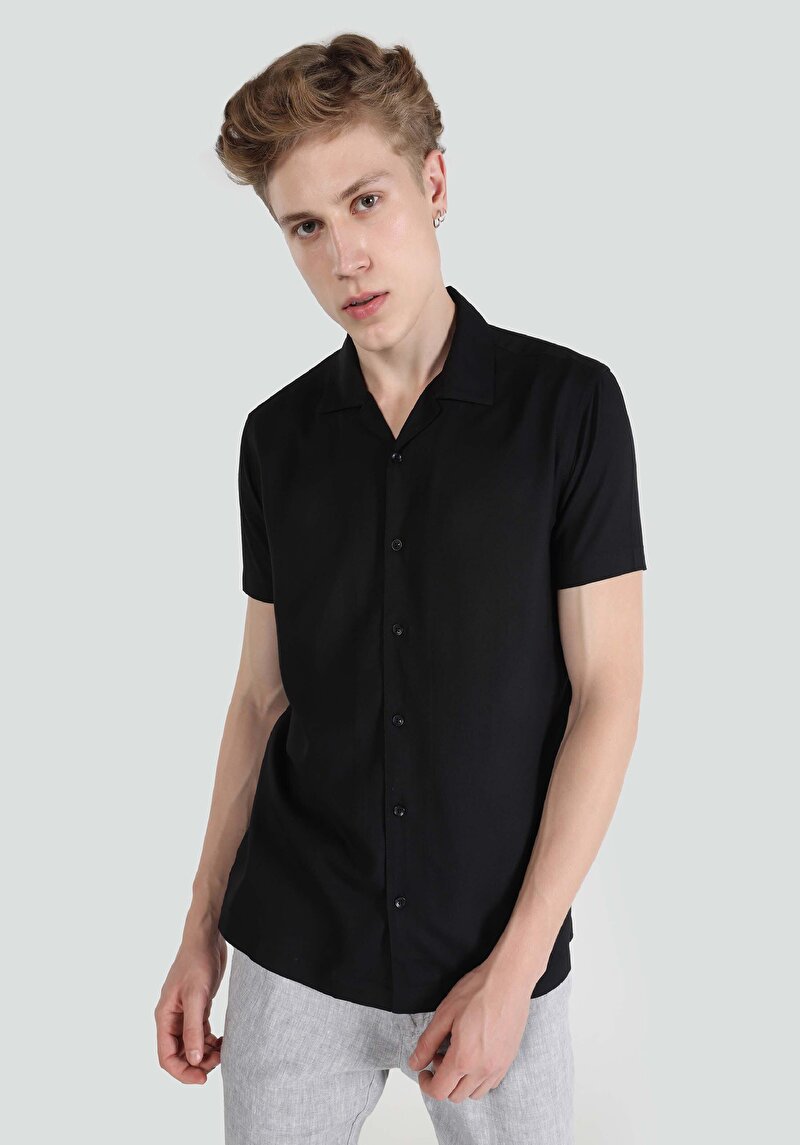 Зображення Сорочка З Коротким Рукавом Чоловіча Чорна Cl1064181
