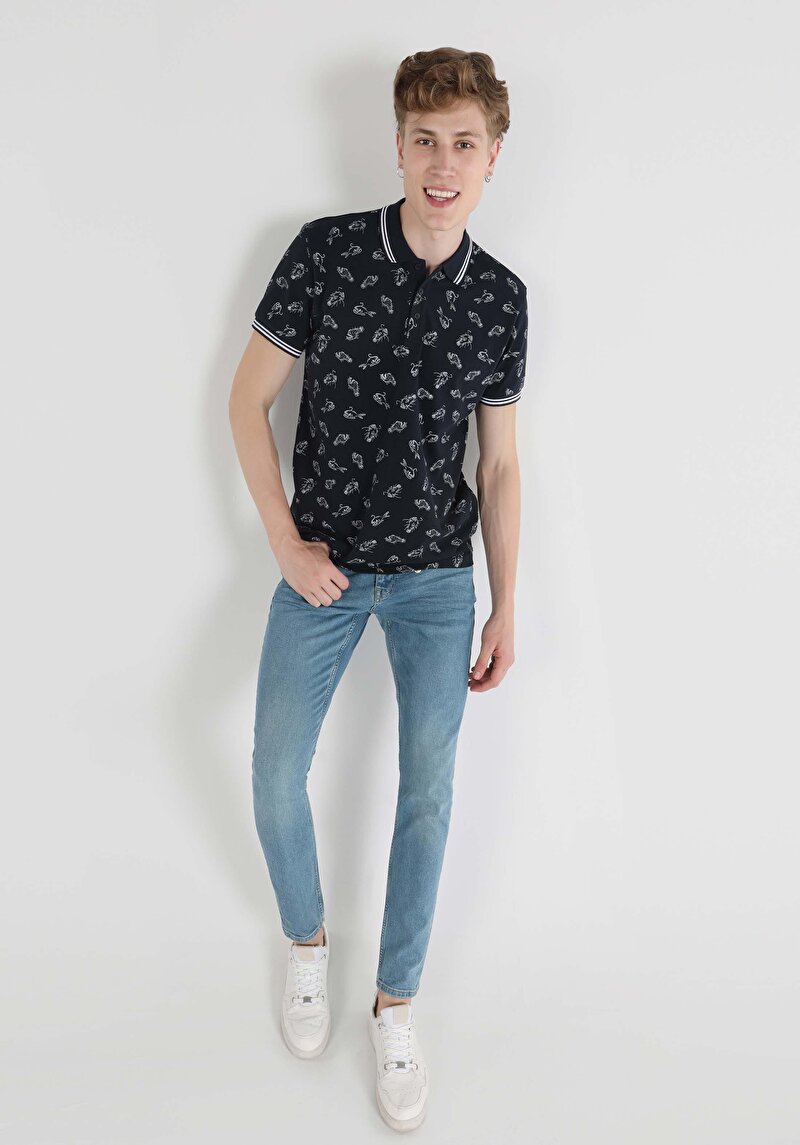 Показати інформацію про Поло З Коротким Рукавом Чоловіче Синє  Cl1064353