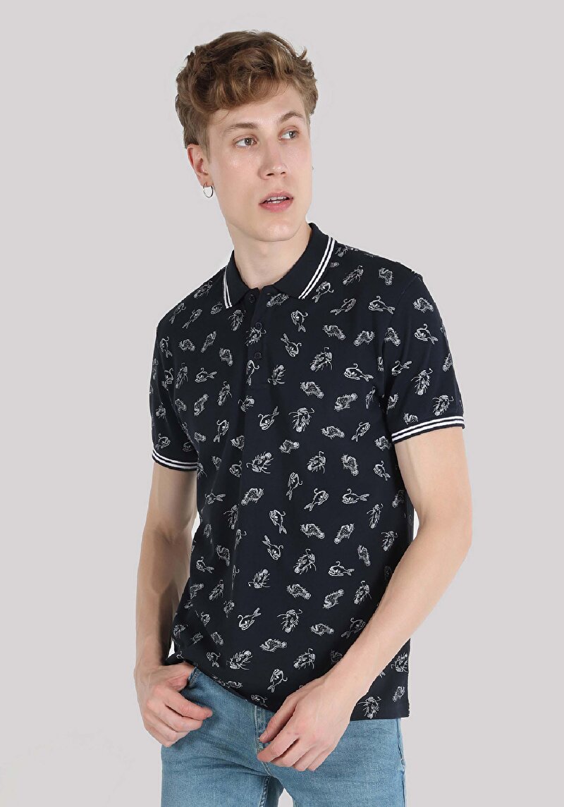 Показати інформацію про Поло З Коротким Рукавом Чоловіче Синє  Cl1064353