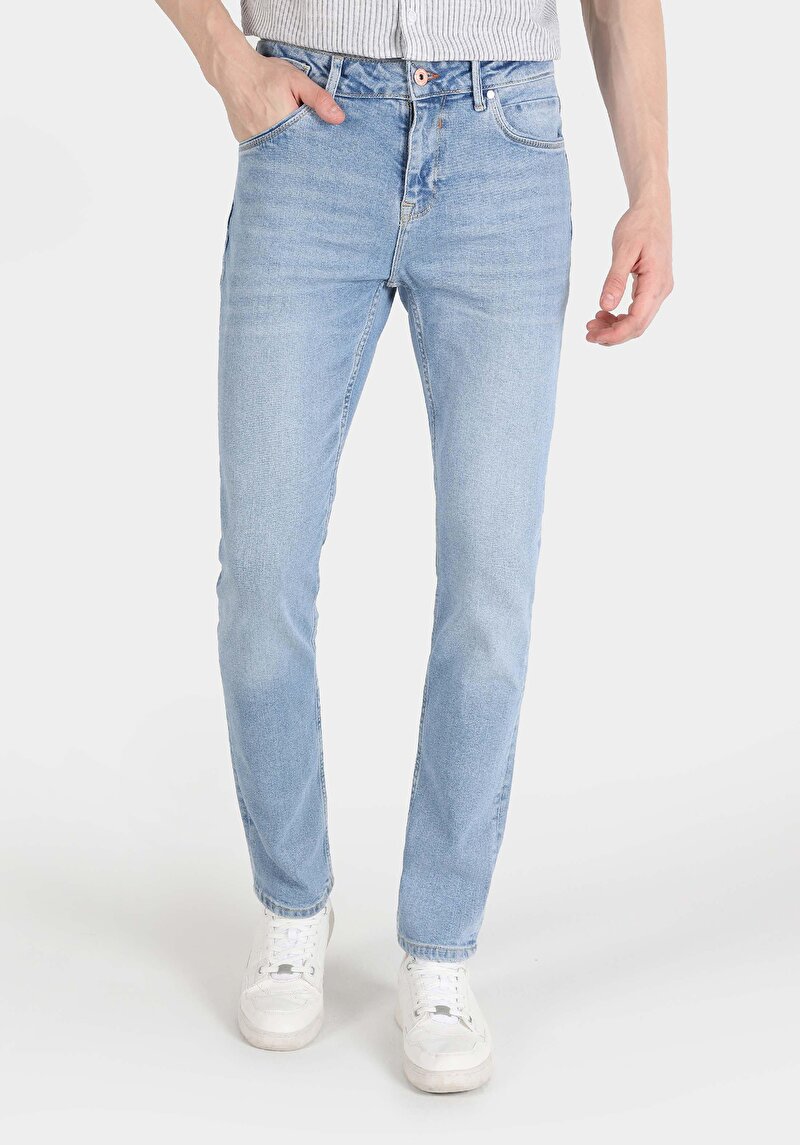 Зображення 044 Karl Джинси Чоловічі Блакитні Прямого Крою Cl1064376