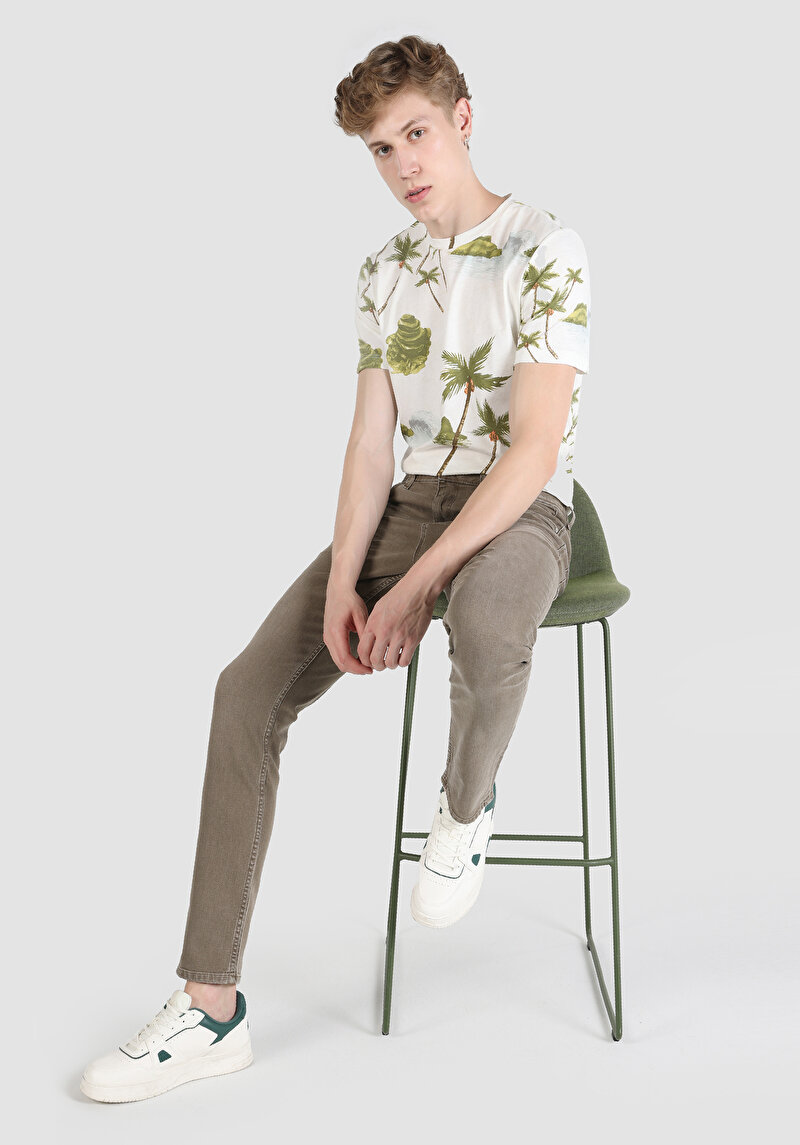 Зображення 044 Karl Джинси Чоловічі Хакі Прямого Крою Cl1064425