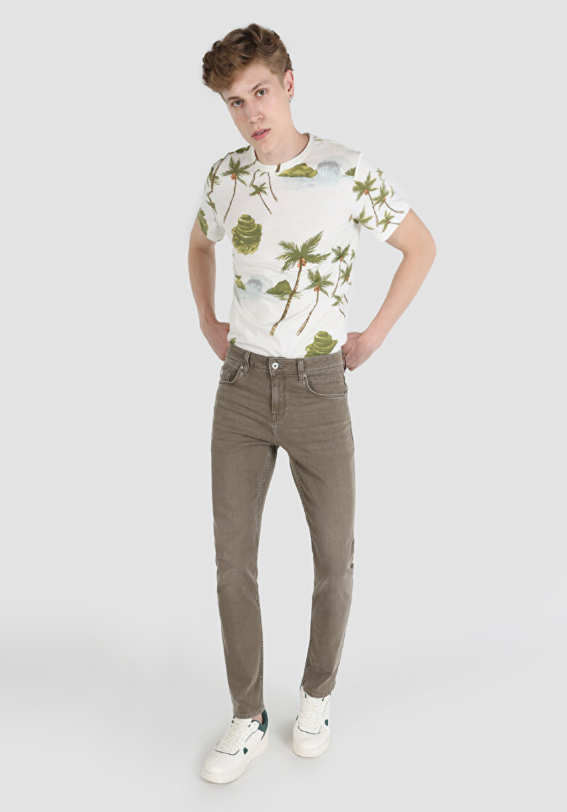 Зображення 044 Karl Джинси Чоловічі Хакі Прямого Крою Cl1064425