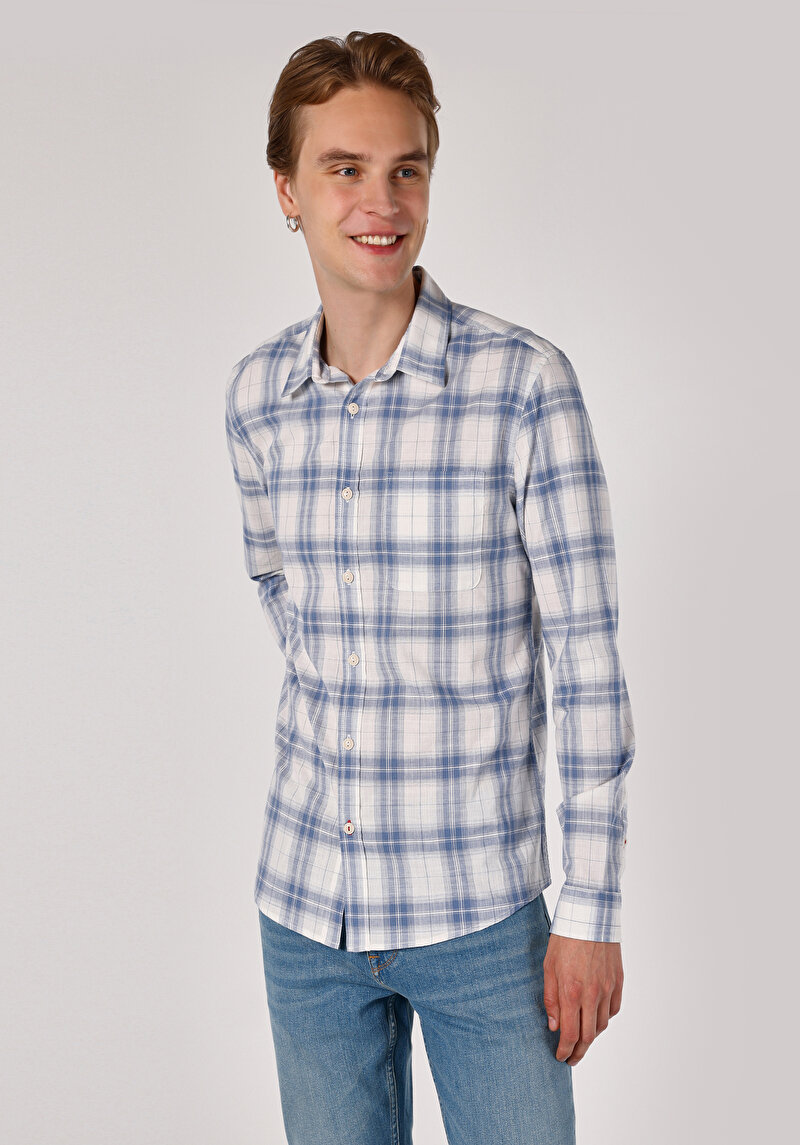 Зображення Сорочка З Довгим Рукавом Чоловіча Блакитна  Cl1062889