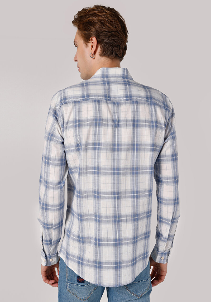 Показати інформацію про Сорочка З Довгим Рукавом Чоловіча Блакитна  Cl1062889